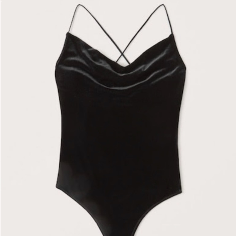 Abercrombie & Fitch Velvet Cowelneck Bodysuit